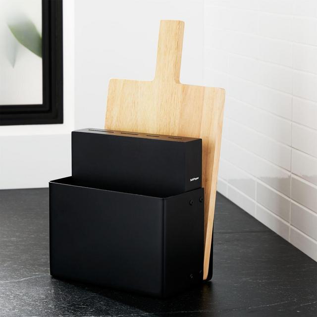 Metro Black Knife Block and Cutting Board Set