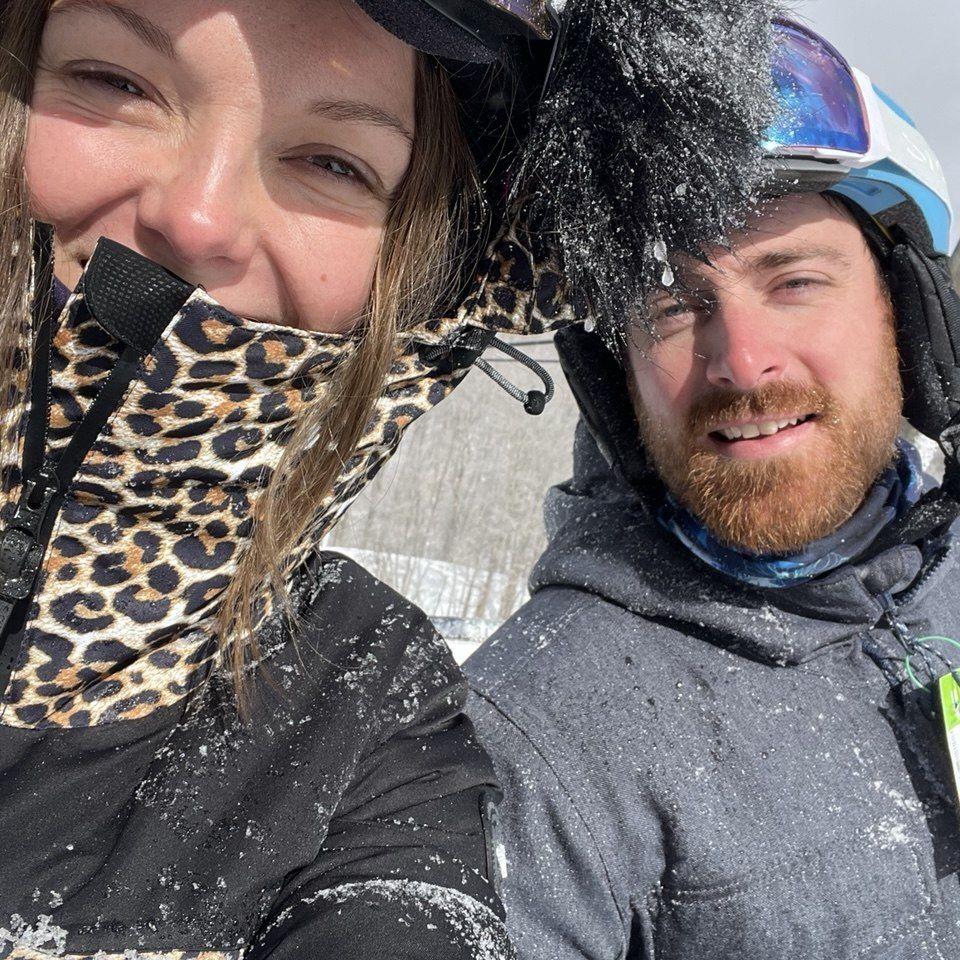 Ski team vs. Snowboard team, but we do it together:)