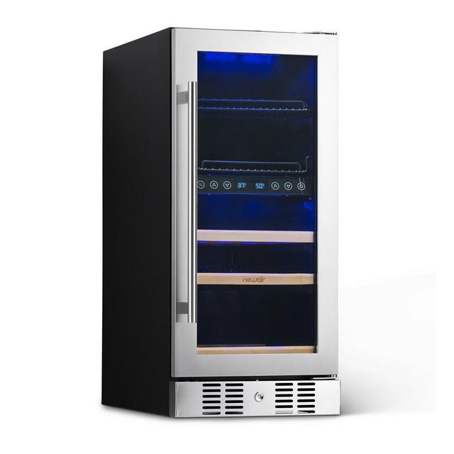 9 Bottle and 48 Can Capacity NewAir Dual Zone Freestanding/Built-In Wine and Beverage Refrigerator