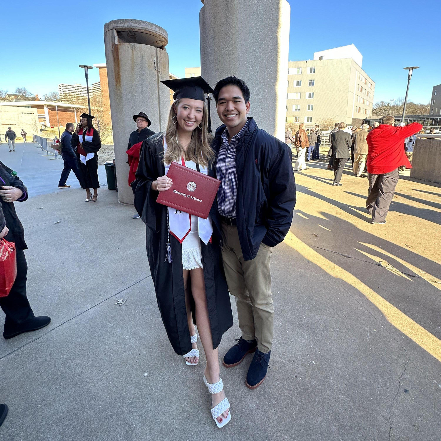 Hannah’s Graduation 12/17/2022
Hannah earned her Bachelor of Science in Nursing from the University of Arkansas and celebrated the big day surrounded by friends and family. Woo pig!