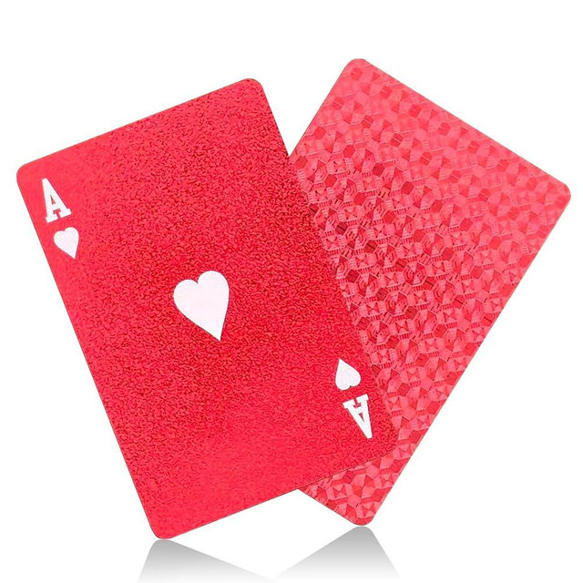 CIBOAN Red Plastic Waterproof Playing Cards, Deck of Cards, Durable Standard Size Poker Deck for Family Game Nights, Travel,Beach & Pool& Outdoor Activities (Gift Box Included