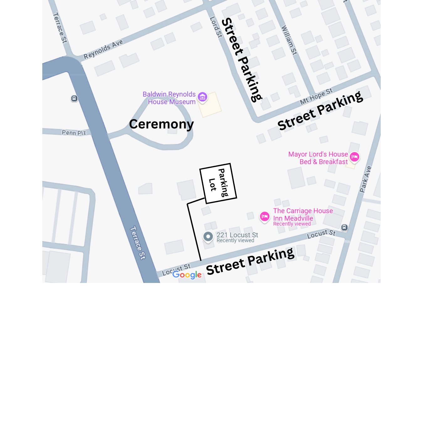 Limited Ceremony Parking Instructions