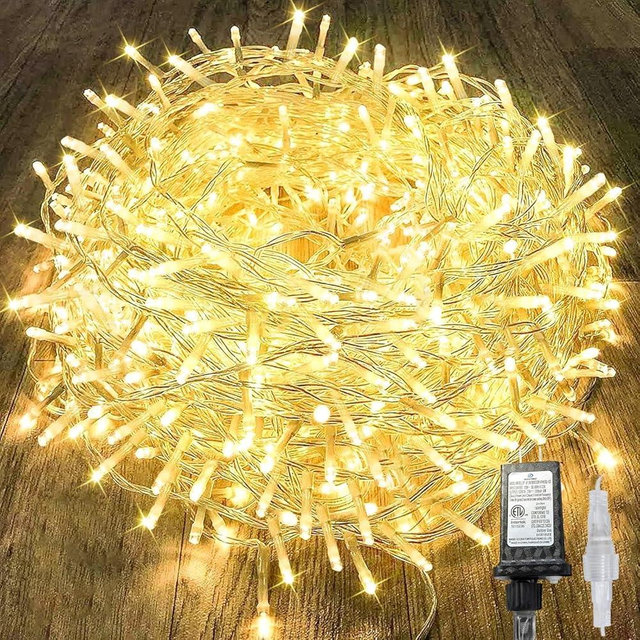 240LED 88Ft Connectable String Lights Indoor Outdoor Clear Wire | Warm White Christmas Lights | Twinkle Fairy Light Plug in with Timer for Bedroom Classroom Wedding Tree Patio Decor