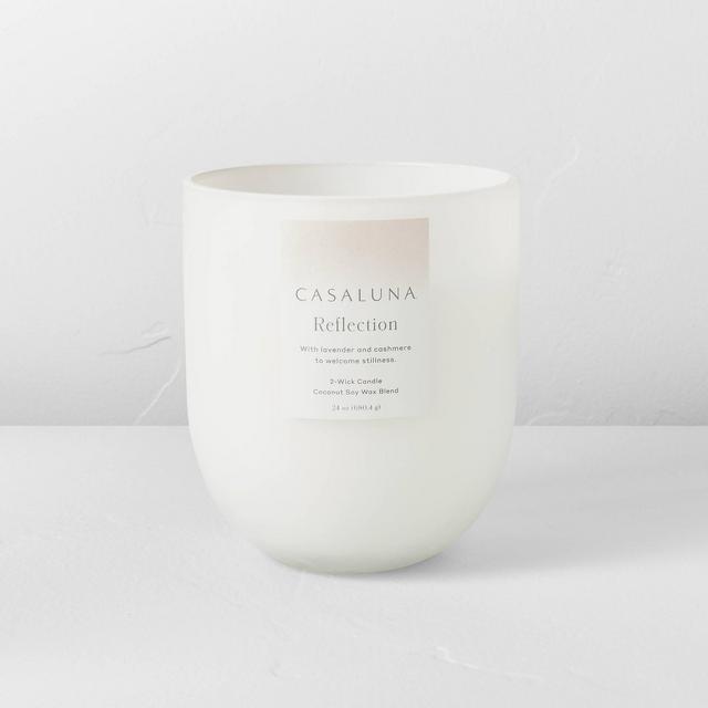 24oz Reflection Core Multi-Wick Glass Candle White - Casaluna™