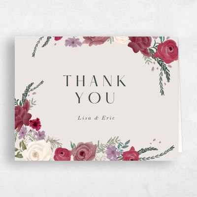 Light Greige, Red Wedding Thank You - Miele Landscape