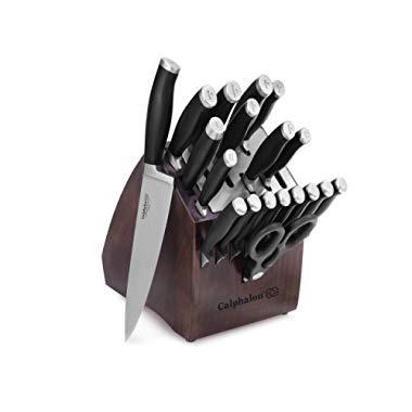 Calphalon Contemporary Self-Sharpening 20-Piece Knife Block Set with SharpIN Technology, Black