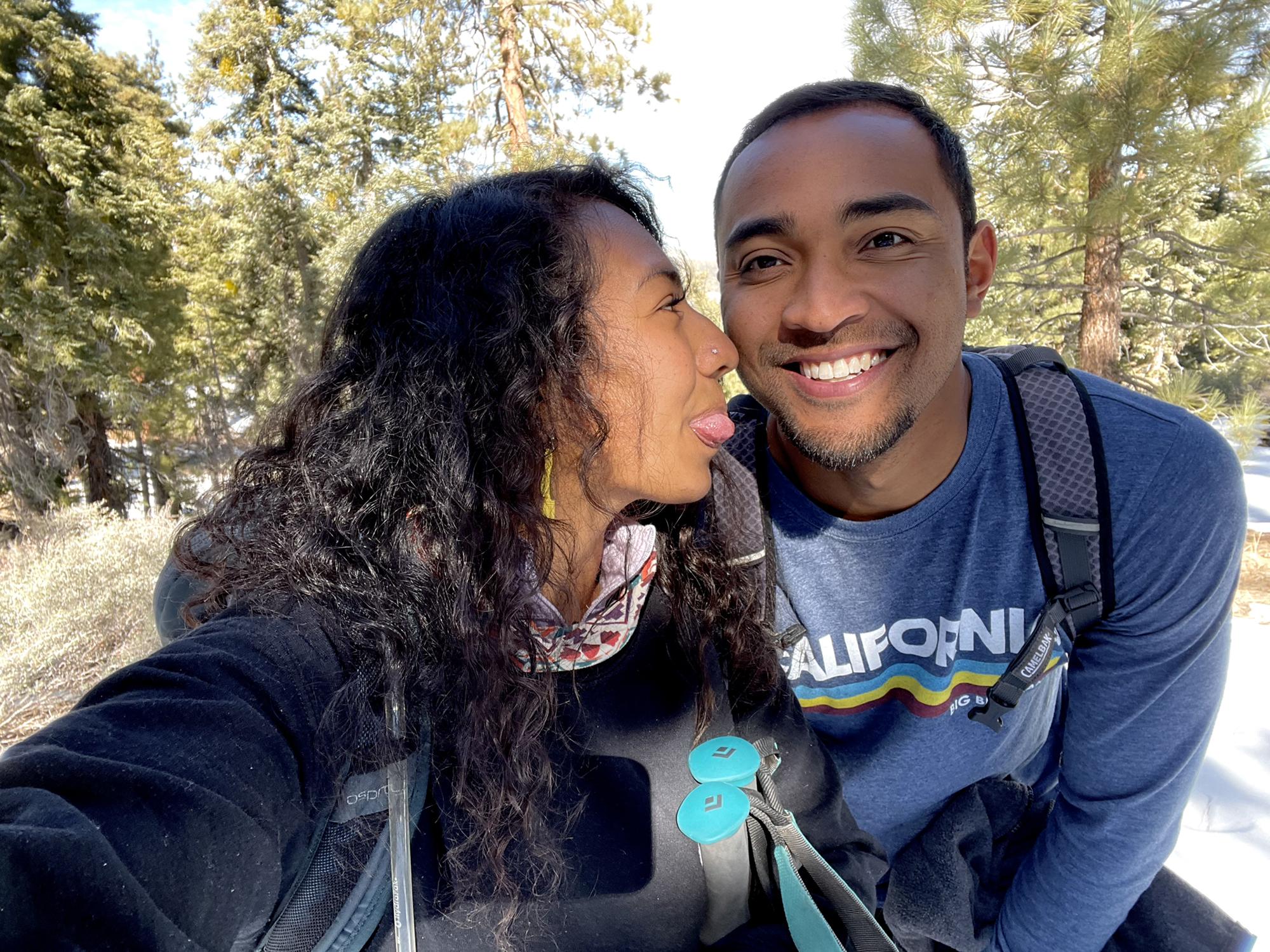 We enjoy the outdoors in any season! So we took a day trip to Big Bear to do a snowy hike with our trusty trekking poles