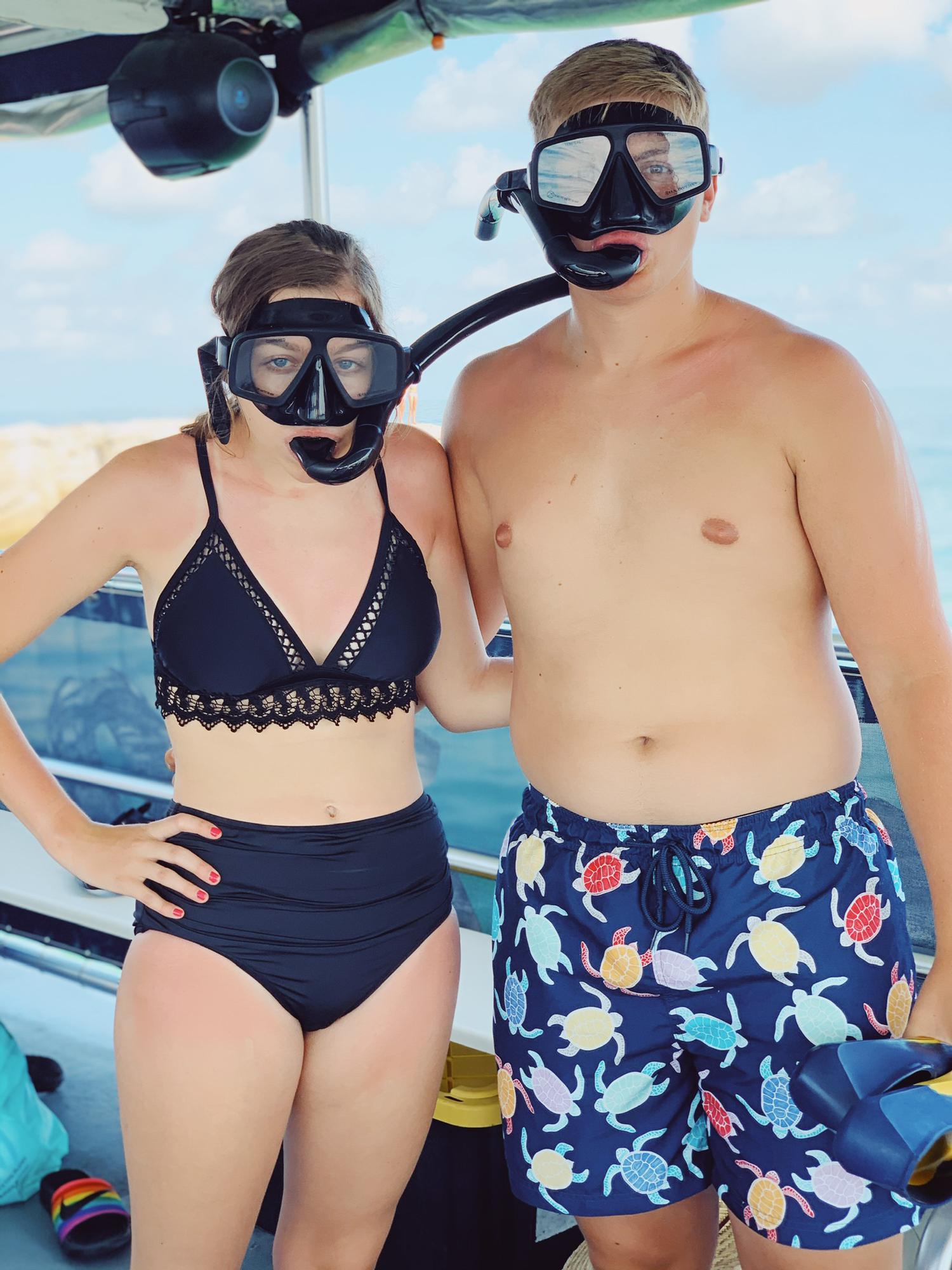 Josh and I in our snorkeling gear! June 24, 2020