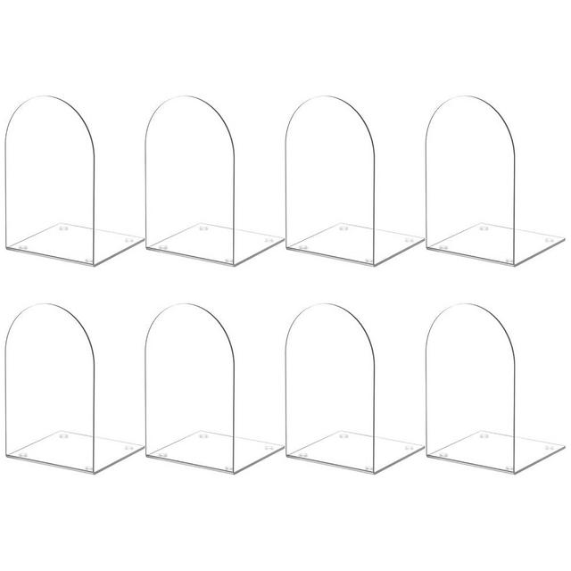 ALOTCHE Acrylic Bookends 8 Pieces, Book Ends for Shelves, Clear Bookends for Book Shelves and Desktop Organizer, Transparent Bookends to Hold Books for Home Office Supplies