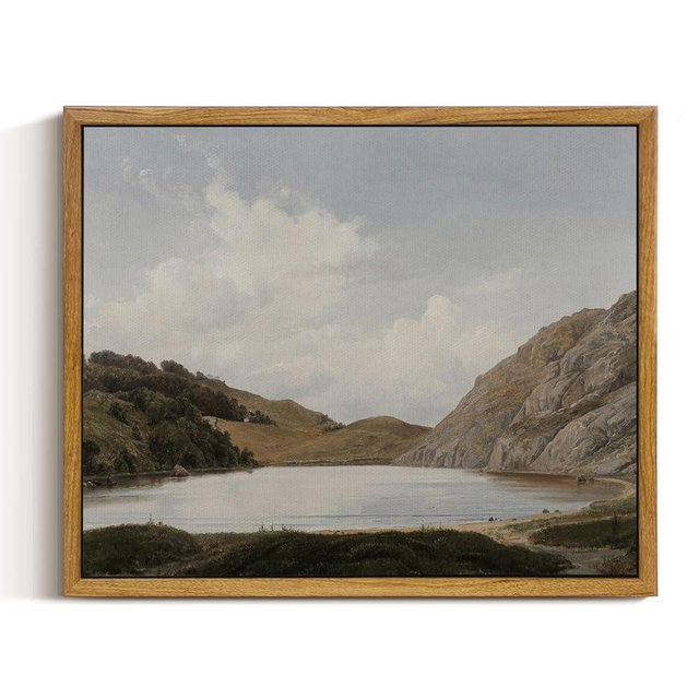 InSimSea Framed Canvas Wall Art Vintage Decor, Lakeside Nature Scenic Wall Decorations for Living Room, Wilderness Country Farmhouse Wall Art, Bathroom Art Wall Decor, 9"x11"