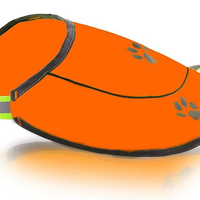 Dog Safety Reflective Vest Hunting Waterproof Orange Vest for Best Visibility at Day and Night with Clasp, Connectors Comfortable Adjustable Size, Orange Color (Orange, XXL)