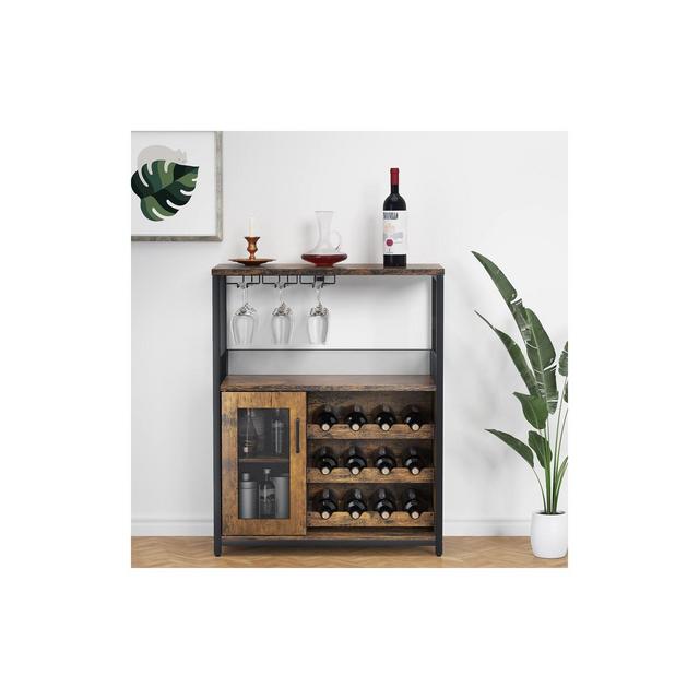 Wine Bar Cabinet with Detachable Rack