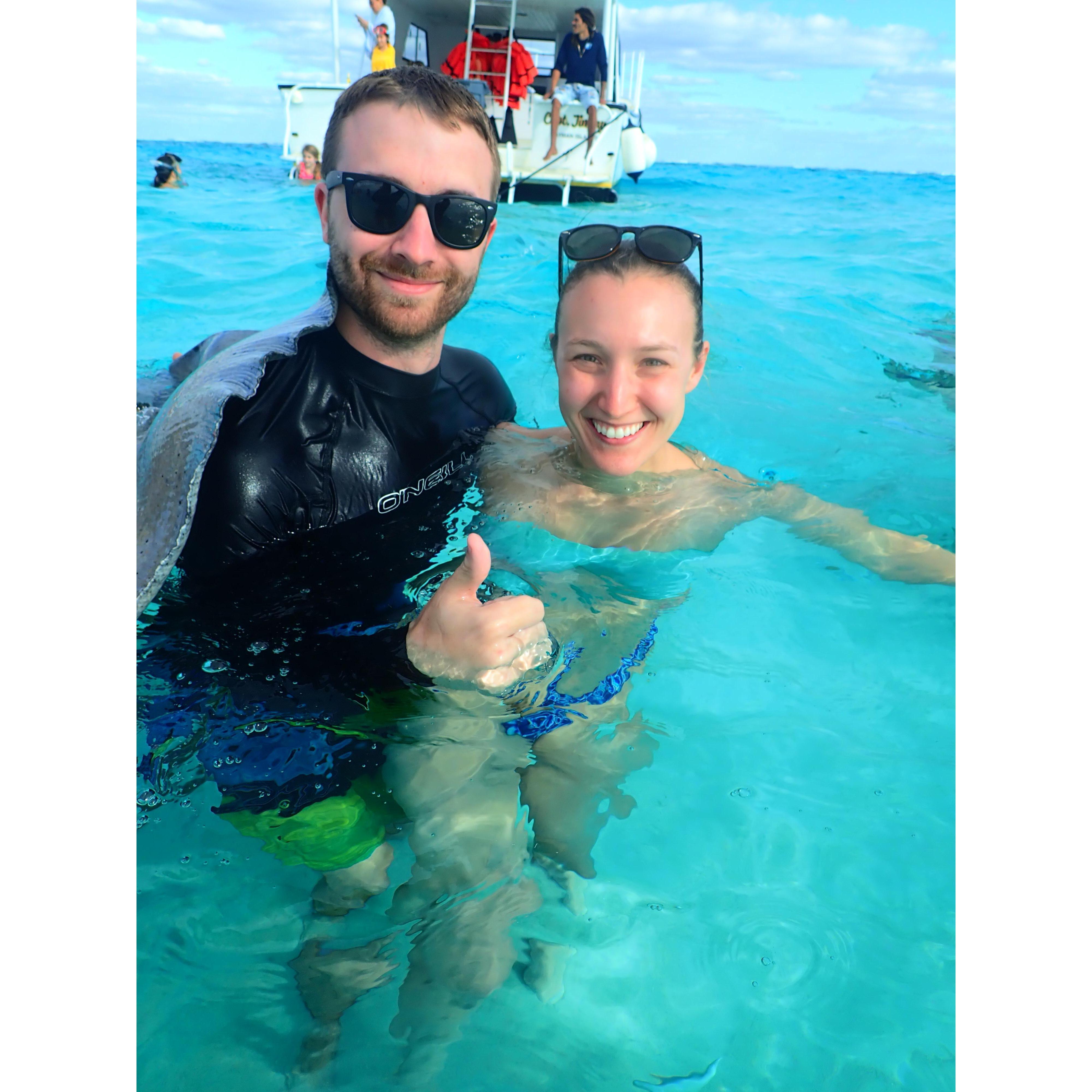 Swimming with sting rays - one of Ali's bucket list items