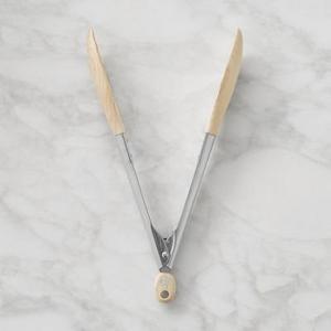 Williams Sonoma Wood Tongs, 9", Maple