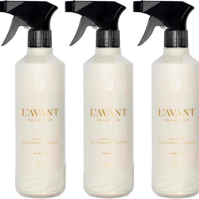 L'AVANT Collective Multipurpose Surface Cleaner Set of 3 | Provides a Powerful Clean to Remove Grease & Grime | High Performing Luxurious Ingredients Fresh Linen Scent Kitchen Home Decor Hostess Gifts