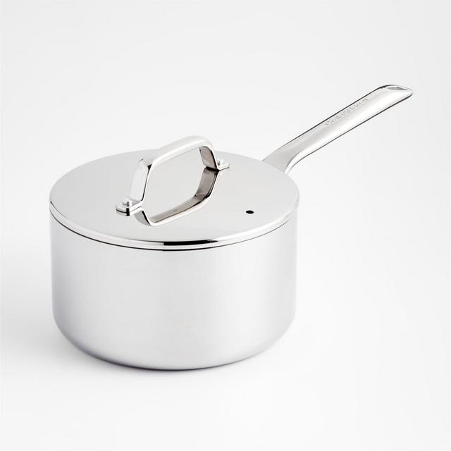 Crate & Barrel EvenCook Core™ 3.5 Qt. Stainless Steel Saucepan with Lid
