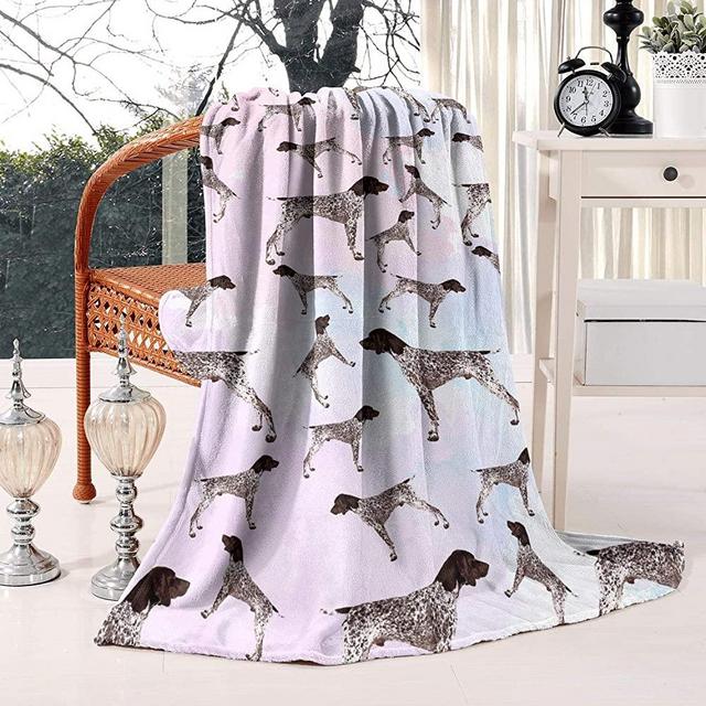 German Shorthaired Pointer Throw Blanket for Kids and Adults Soft Warm Cozy Flannel Blanket for Couch Sofa Bed Camping Travel Home Decor 50" X 60"