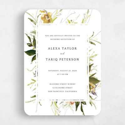 White Rounded Wedding Invitation - Octavia Elopement