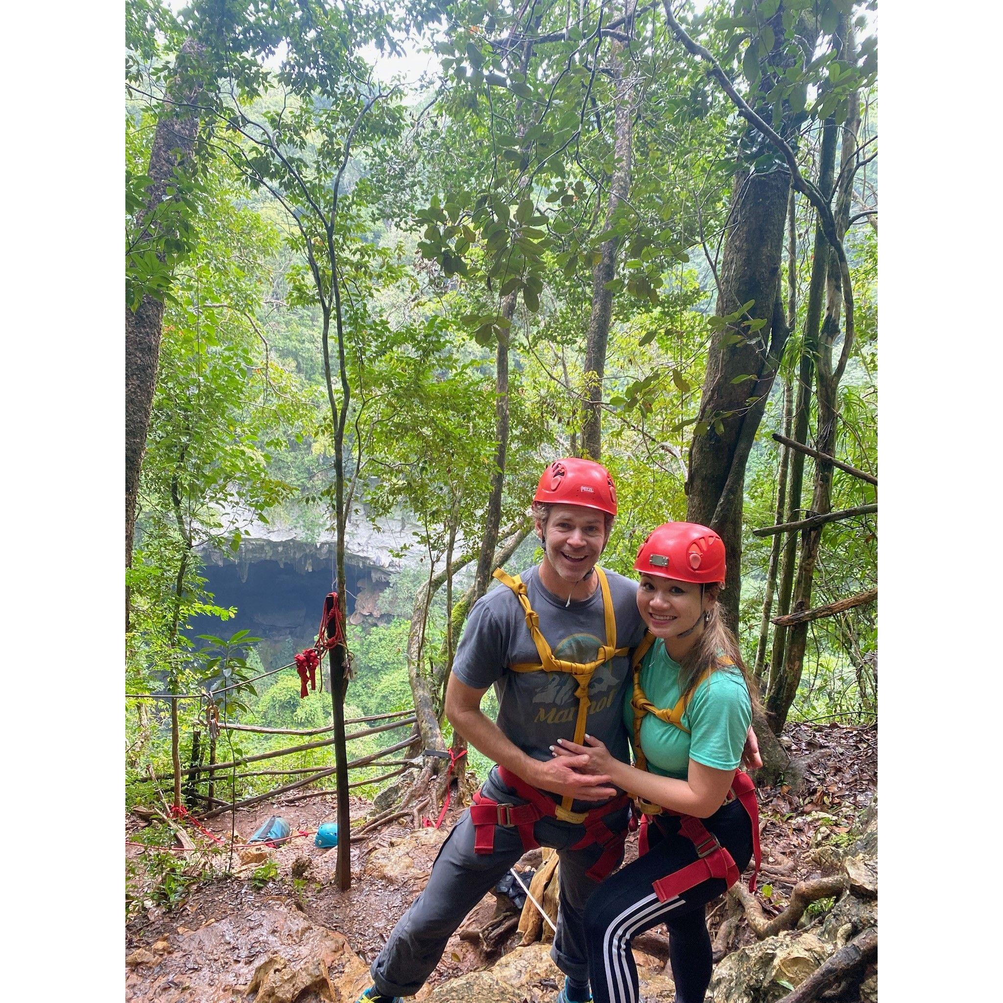 Getting ready to repel in the junlges of Belize.