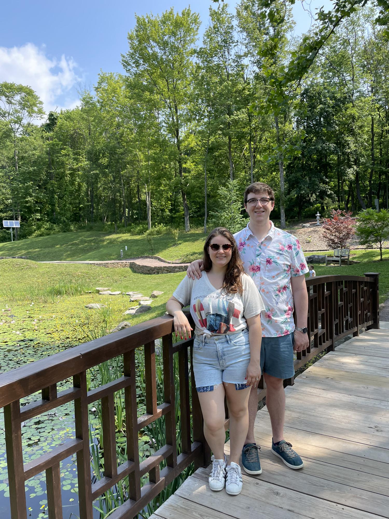 At our wedding venue nine months before the wedding.
