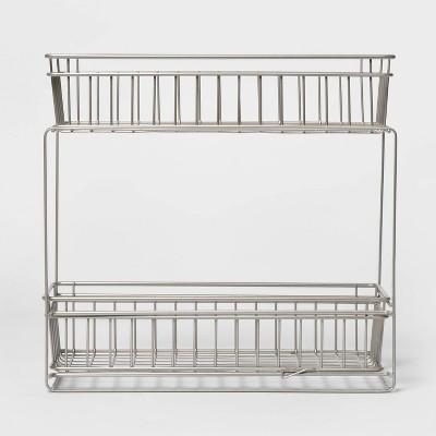2 Tier Slide Out Storage Rack Slim Nickel - Threshold™