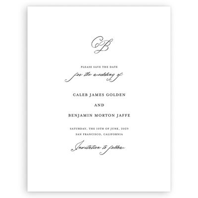 White Wedding Digital Save the Date - Imarige Portrait
