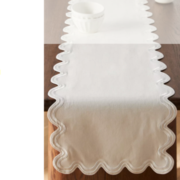 Madeline Table Runner (White on White))
