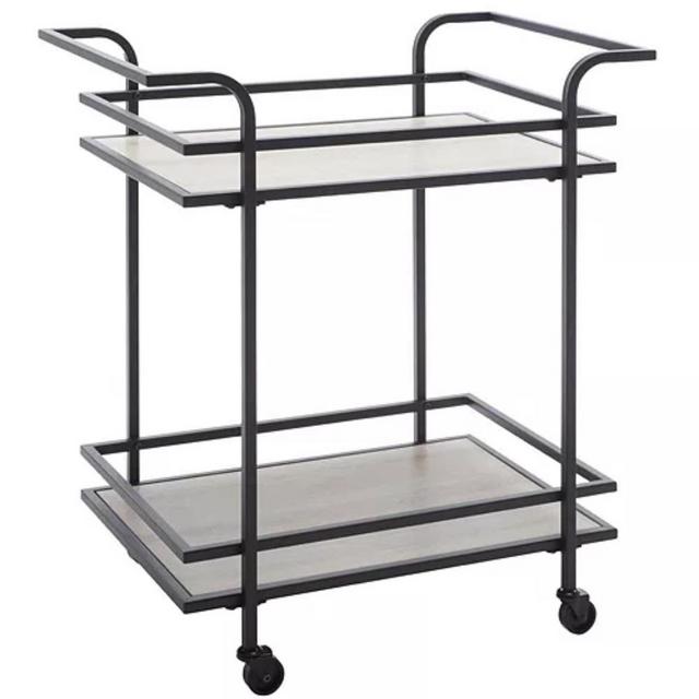 Lameris 2 Tier Bar Cart W Handle - Black