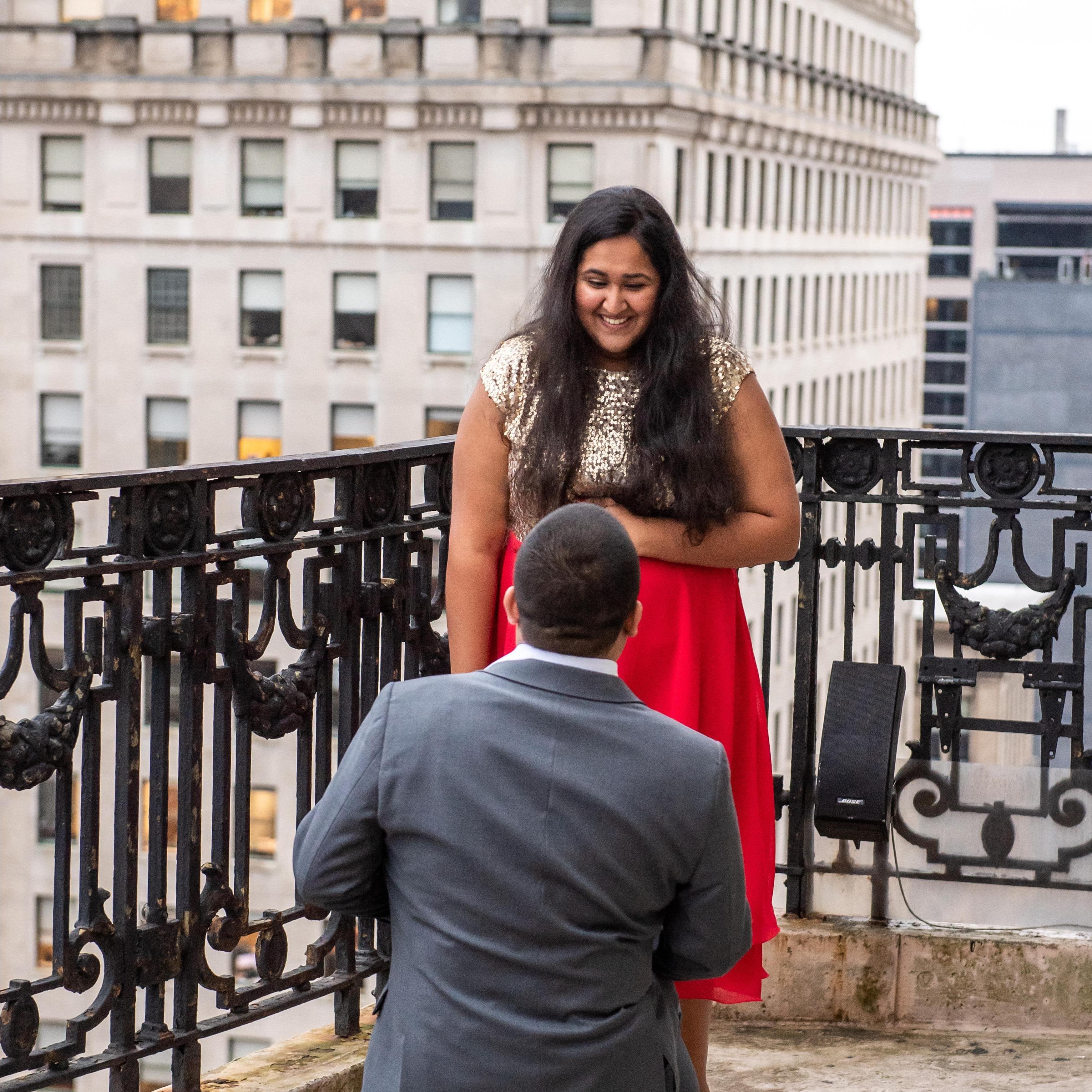 The moment he got down on one knee!