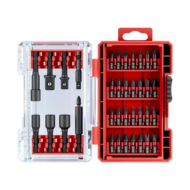 36Pcs Impact Driver Bits Set with a Storage Case, 28 Magnetic Screwdriver Bits, 5 Magnetic Sockets, 3 Socket Adapters, 1/4 In. Hex Shank Driver Tools Set for Power Screwdrivers, Electric Drill Drivers