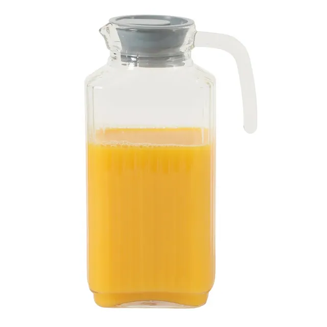 Gibson Home Raintree Glass Pitcher, 61 oz – Clear Water & Juice Pitcher with Lid and Easy-Pour Handle, Soda Lime Glass
