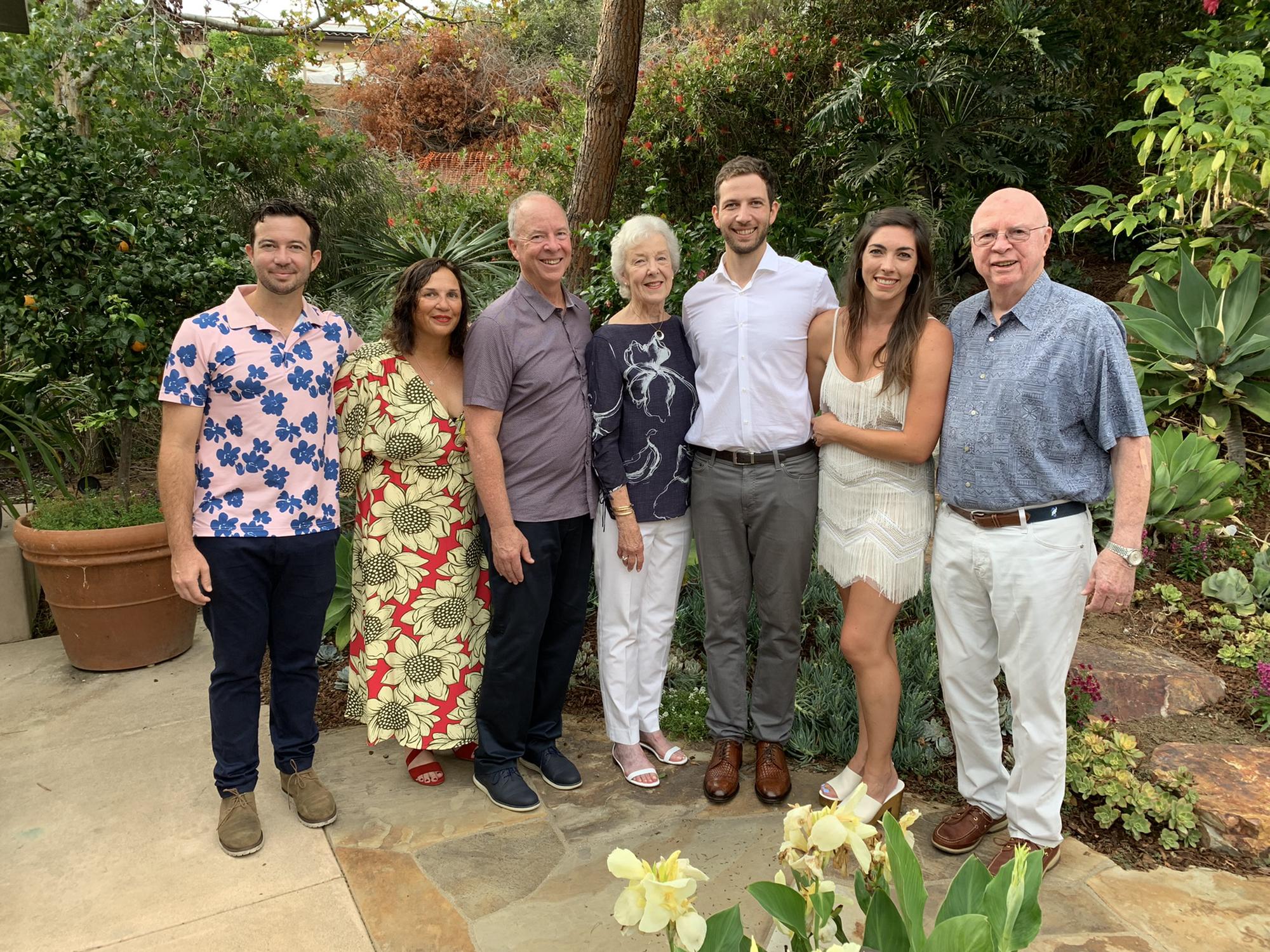 Jordan, Dyana, Brett, Grandma Judy, Trevor, Rhi, and Grandpa Bruce