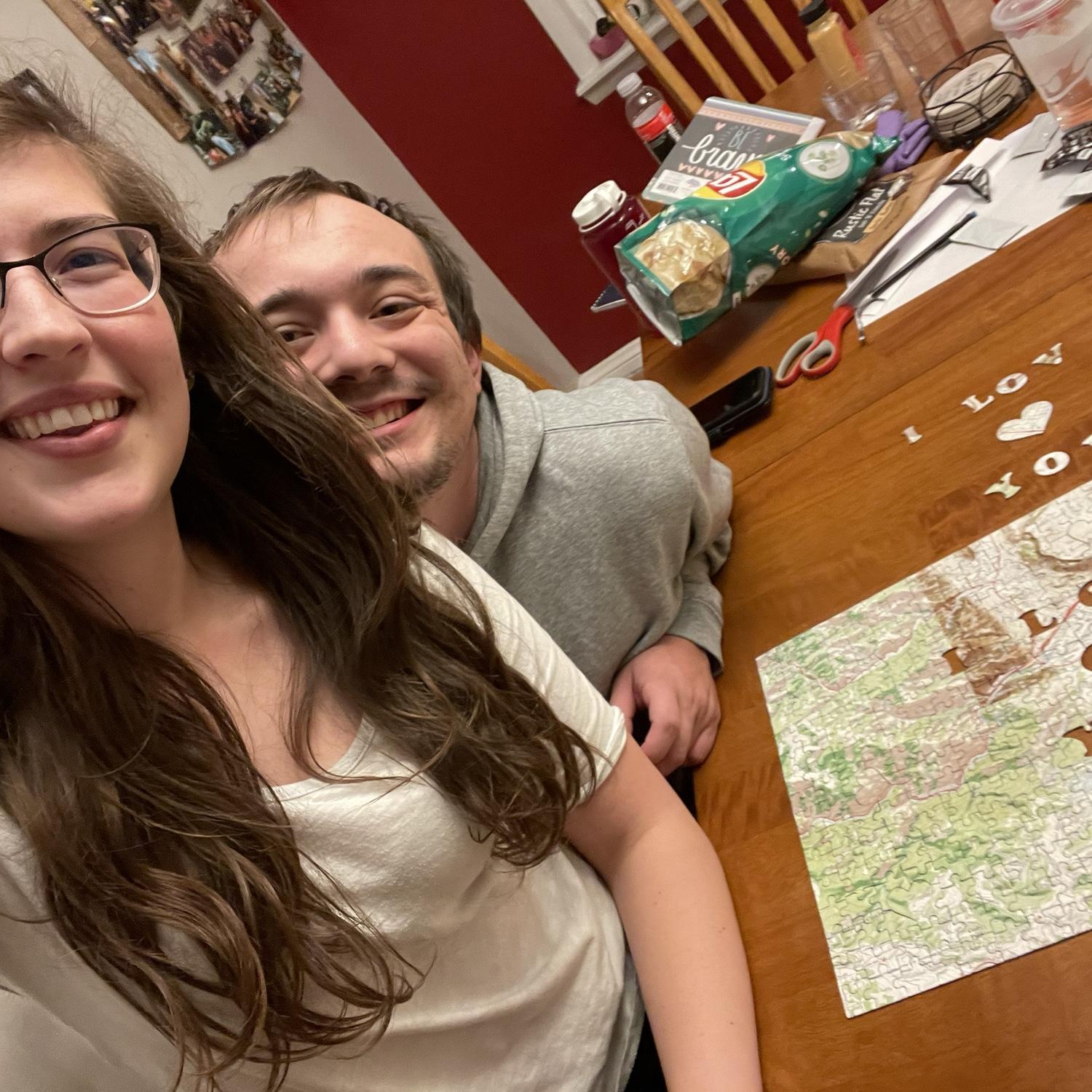 We got an anniversary puzzle with a map of where we met!