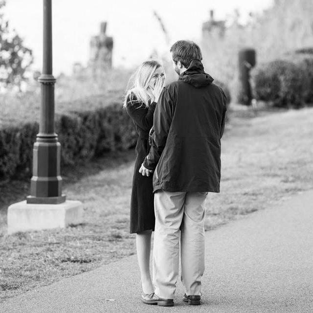 Big Thank You to Ashley [Edmunds] Miller [photographer & bridesmaid] for tucking herself around corners & bushes to document the touching moments of George's proposal.