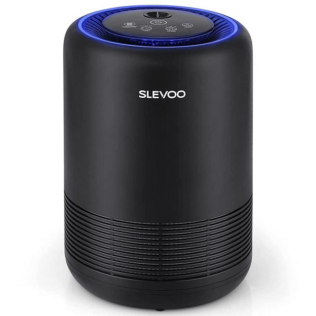 Air Purifiers for Bedroom Pets Smokers in Home, H13 True HEPA Filter Air Cleaner for 215 ft² Coverage with Fragrance Sponge, Night Light, Timer, 100% Ozone Free, Effectively Clean 99.97% Smoke, Dust, Pollen, Pet Dander, Odors (BS-01 White)