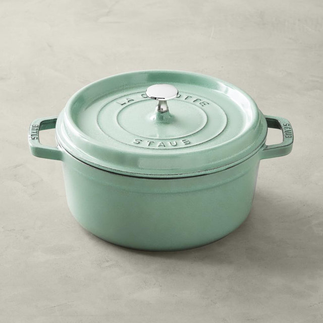 Staub Enameled Cast Iron Round Dutch Oven, 5 1/2-Qt., Sage