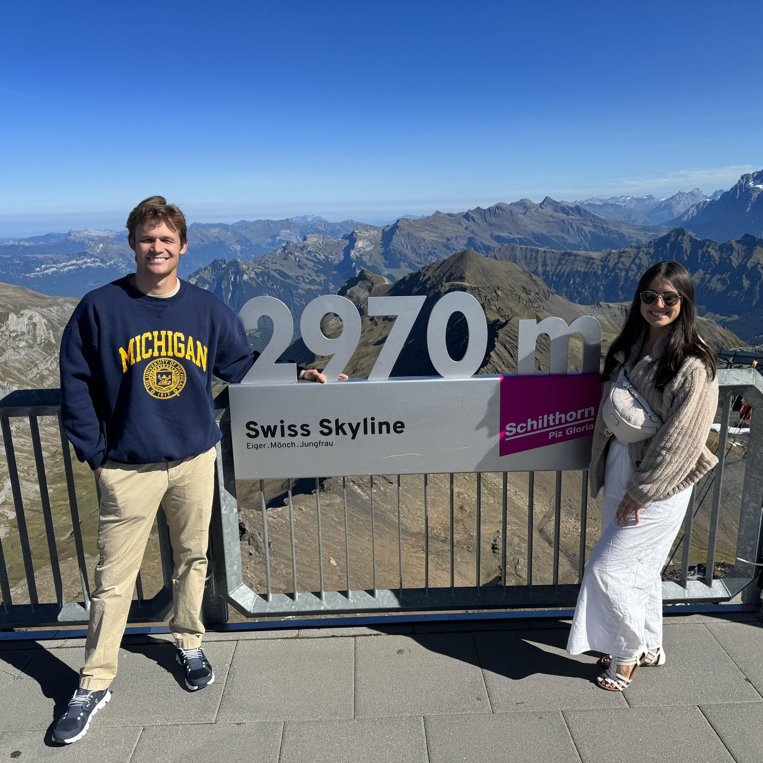 Summit of Shchilthorn in Switzerland. September 2023.