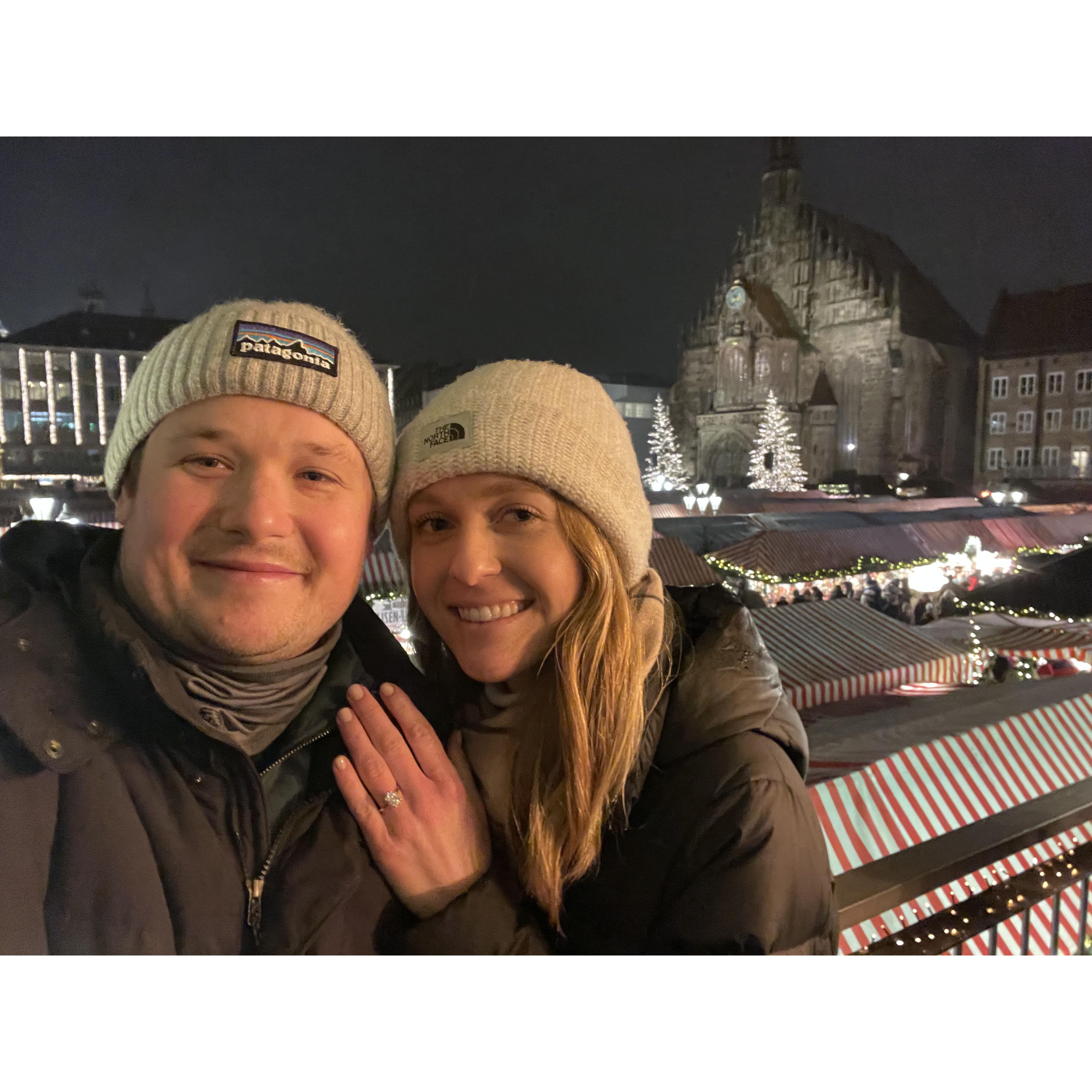 Got engaged at the Christkindlemarket in Nuremberg, Germany! December 2023