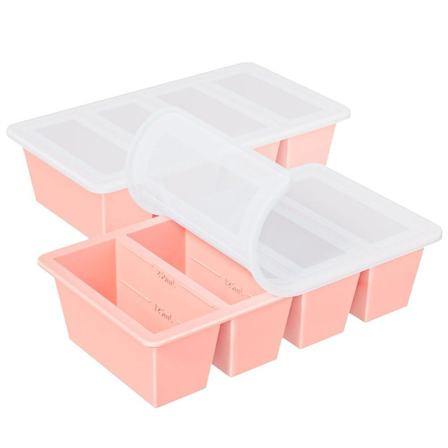 Silicone Freezer Tray for Sauce Cube: GGOW Silicone Freezing Tray for Broth Soup Storage - Freeze 250mL 125mL Souped Portion