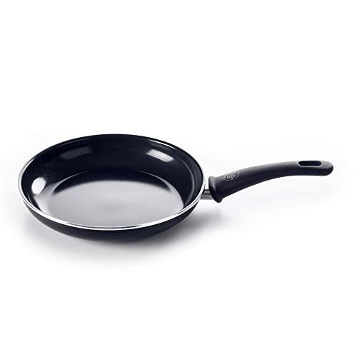 GreenLife Healthy Nonstick Dishwasher Oven Safe Sta Soft Grip Diamond Reinforced 12" Ceramic Non-Stick Open Frypan, Inch, Black