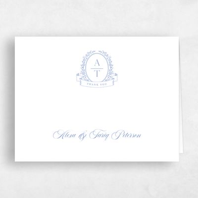 Dark Pastel Blue Wedding Thank You - Hetherton Landscape
