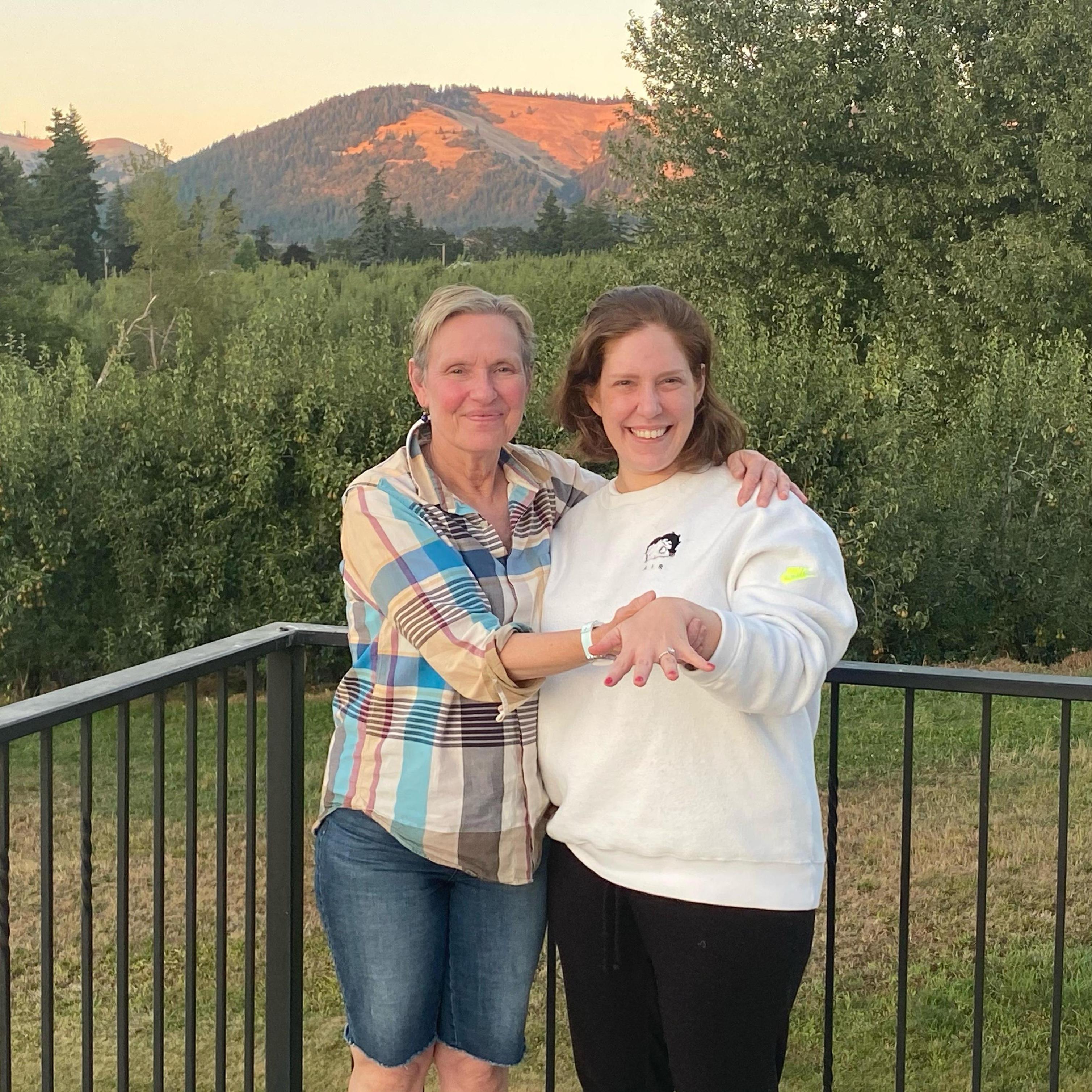 Emma and her mom Kathy after the proposal! Emma’s parents are so happy to have Mil in the family and think he’s so nice!