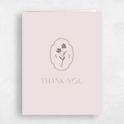 Light Mauve, Pink Wedding Thank You - Gaia Portrait
