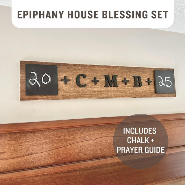 Epiphany Sign Catholic art Epiphany water Home Blessing Catholic gift for women Christus Mansionem benedict catholic housewarming gift