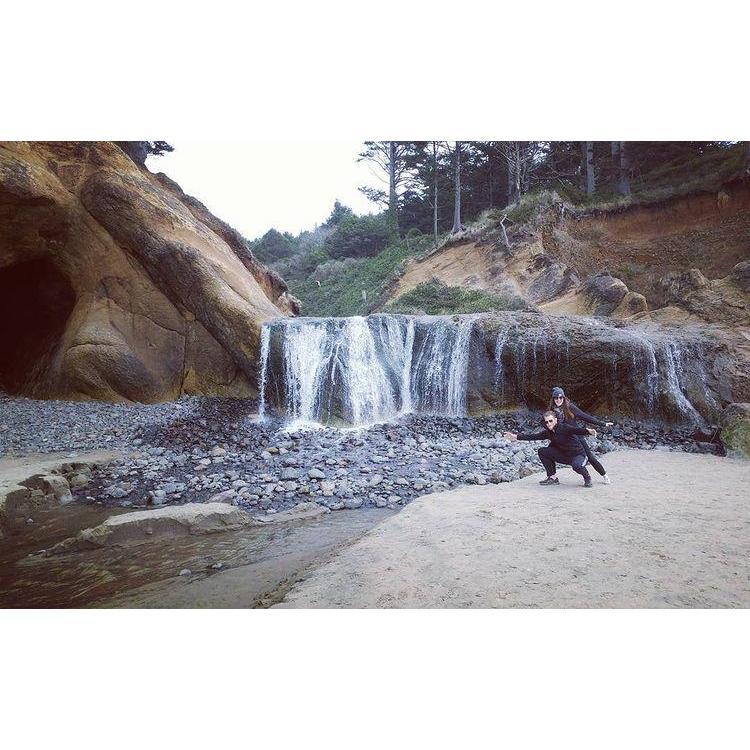 Hug Point waterfalls in Oregon.