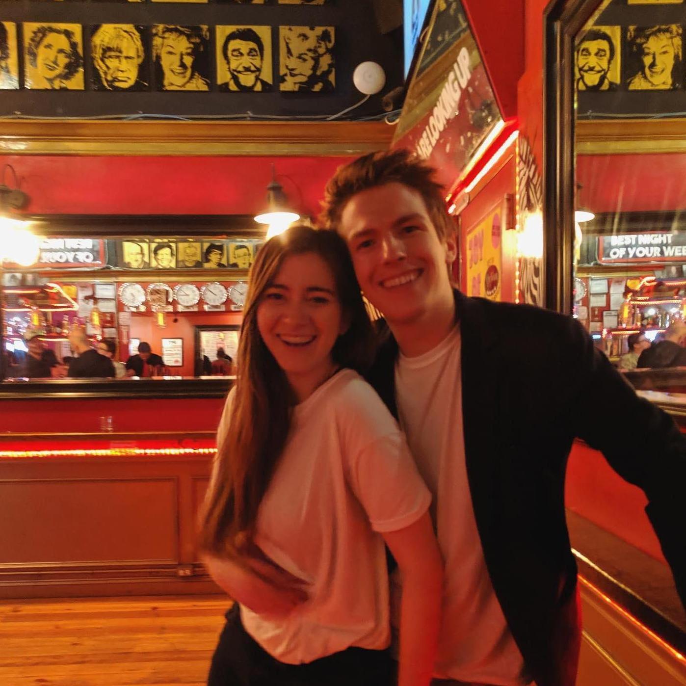 Happy after a "Sketchy History" show at The PIT. New York, 2018