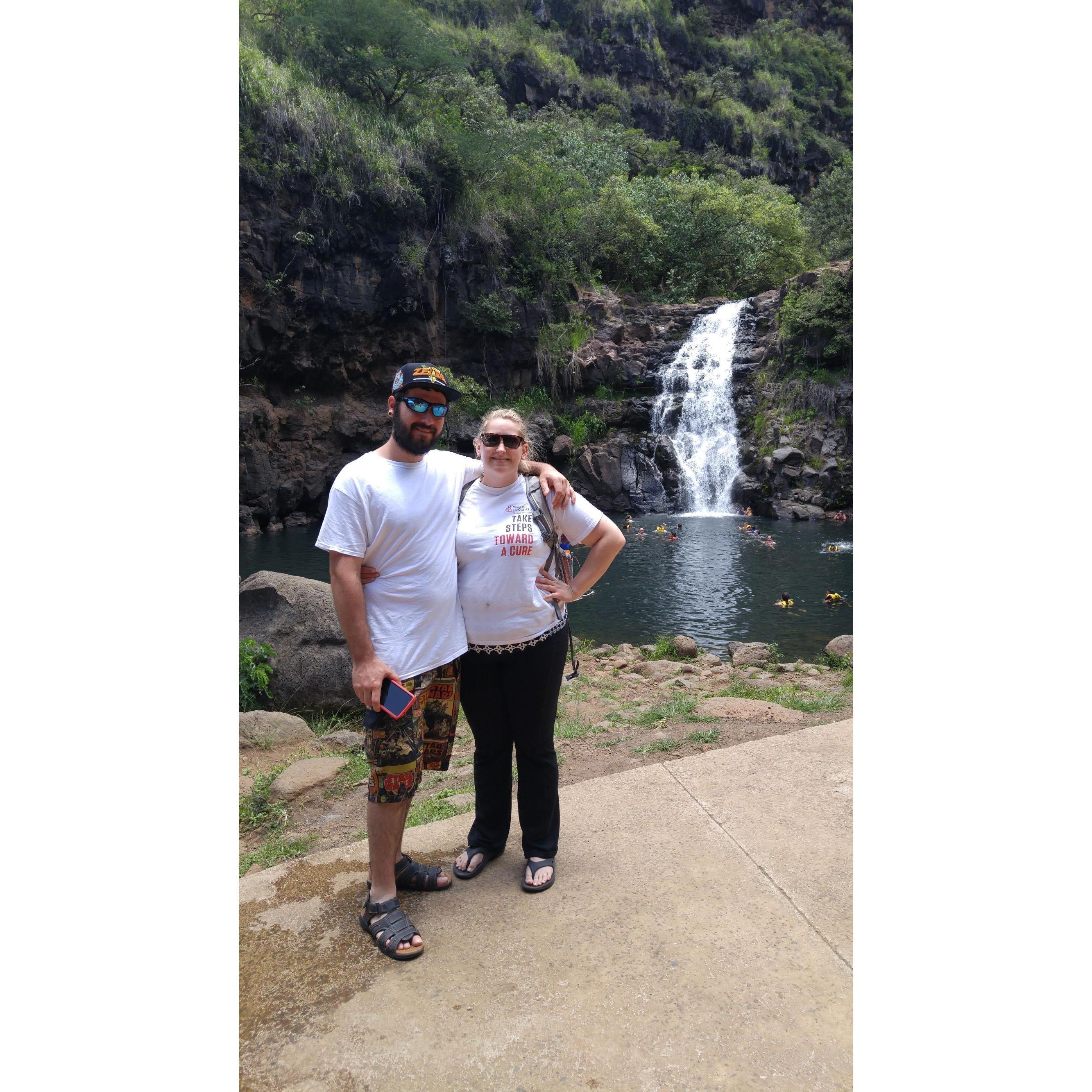 Waterfall at Waimea Bay, the easiest "hike" the whole time we were in Hawaii!