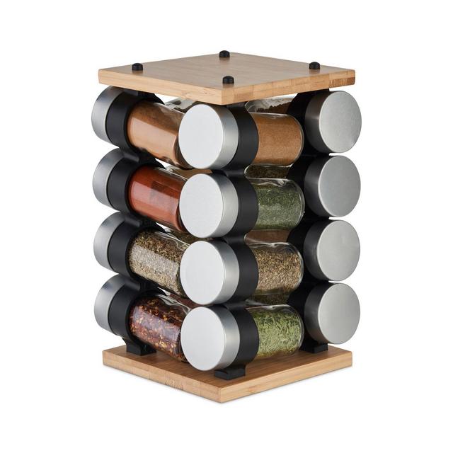 Cole & Mason Blyth Classic Bamboo 16 Jar Carousel Spice Rack