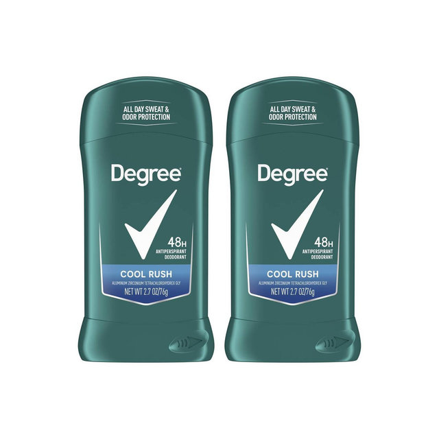 Degree Men's Antiperspirant & Deodorant Twin Stick - Cool Rush - 2.6oz/2pk: Woodsy, Herb, Patchouli Scents, Paraben-Free