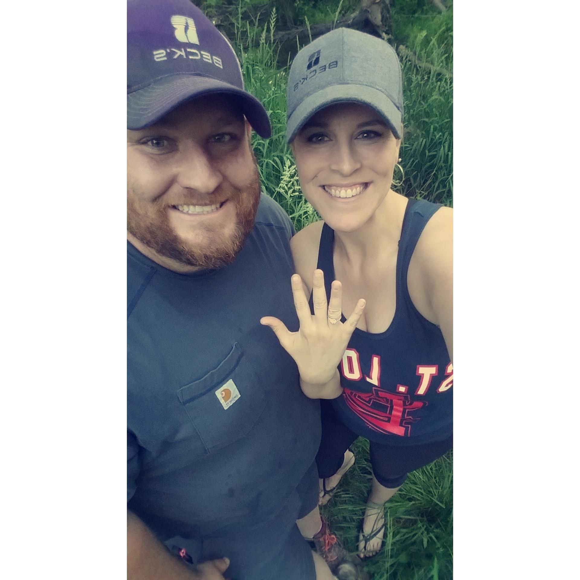 Here we are, at the creek! Happiest day of our lives!